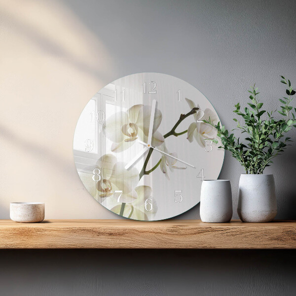 Reloj de pared redondo Orquídea