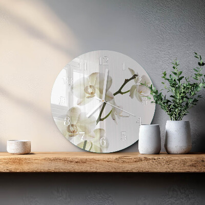 Reloj de pared redondo Orquídea