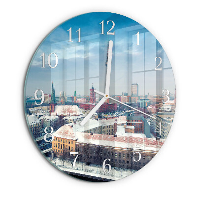 Reloj de pared redondo Ciudad de invierno