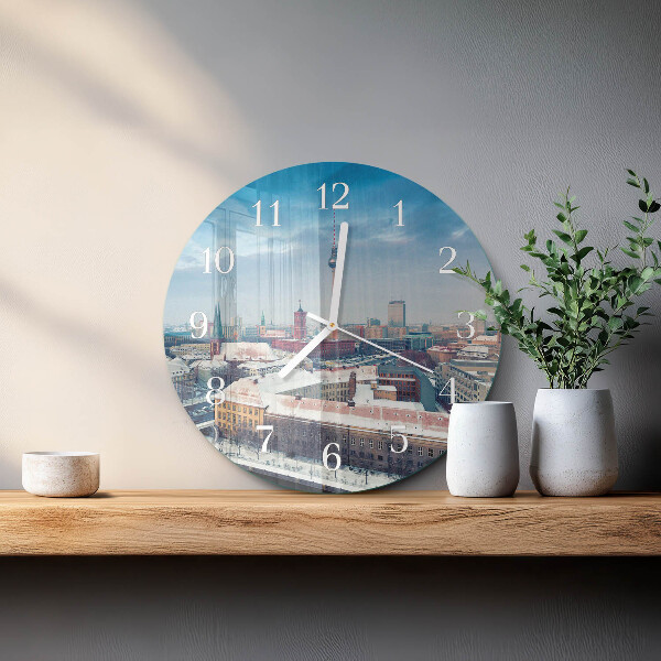 Reloj de pared redondo Ciudad de invierno