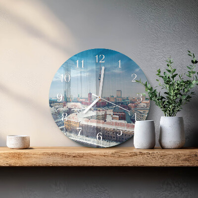 Reloj de pared redondo Ciudad de invierno
