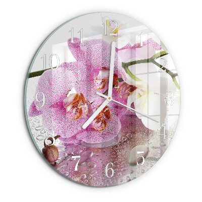 Reloj de pared redondo Orquídea