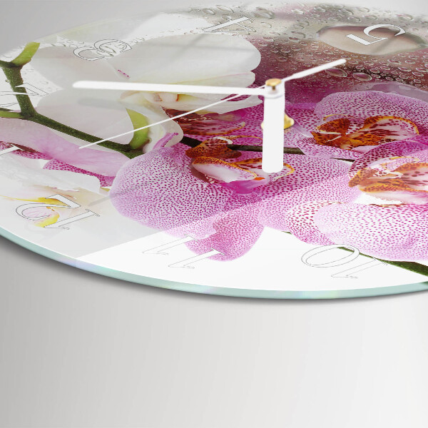 Reloj de pared redondo Orquídea