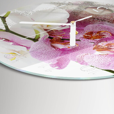 Reloj de pared redondo Orquídea