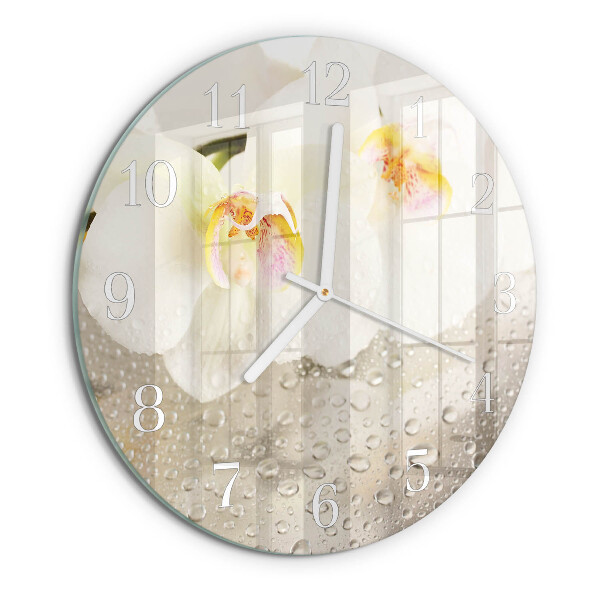 Reloj de pared redondo Orquídea