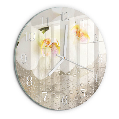Reloj de pared redondo Orquídea