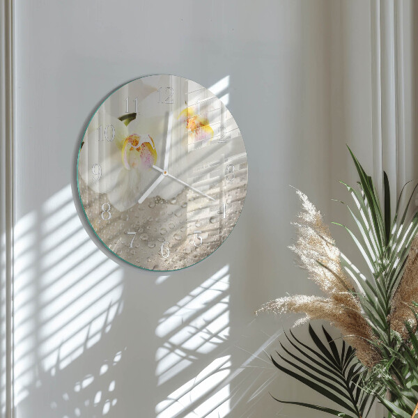 Reloj de pared redondo Orquídea