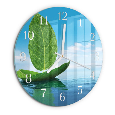 Reloj de pared redondo Hojas