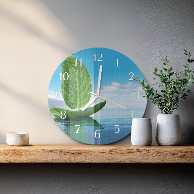Reloj de pared redondo Hojas