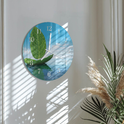 Reloj de pared redondo Hojas