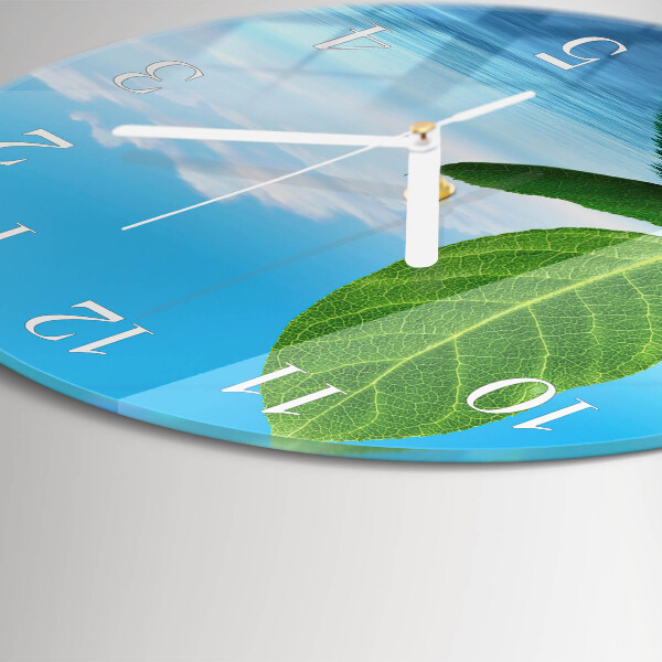 Reloj de pared redondo Hojas