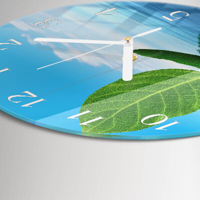 Reloj de pared redondo Hojas