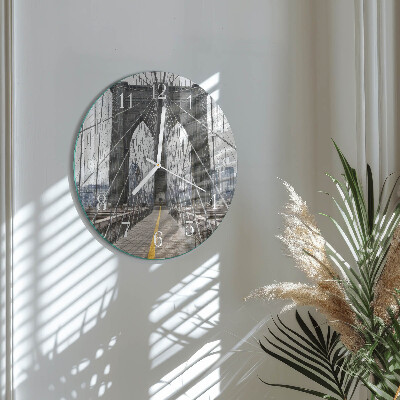 Reloj de pared redondo Puente de Brooklyn