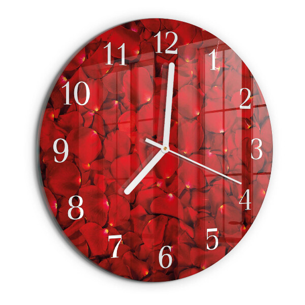 Reloj de pared redondo Pétalos de rosa