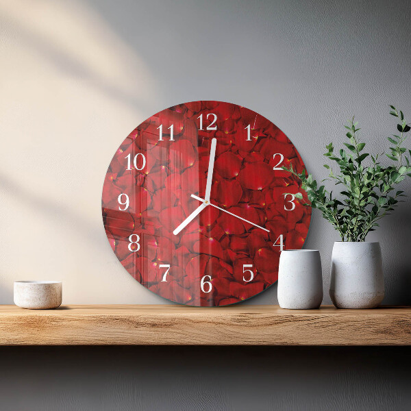 Reloj de pared redondo Pétalos de rosa