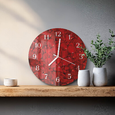 Reloj de pared redondo Pétalos de rosa