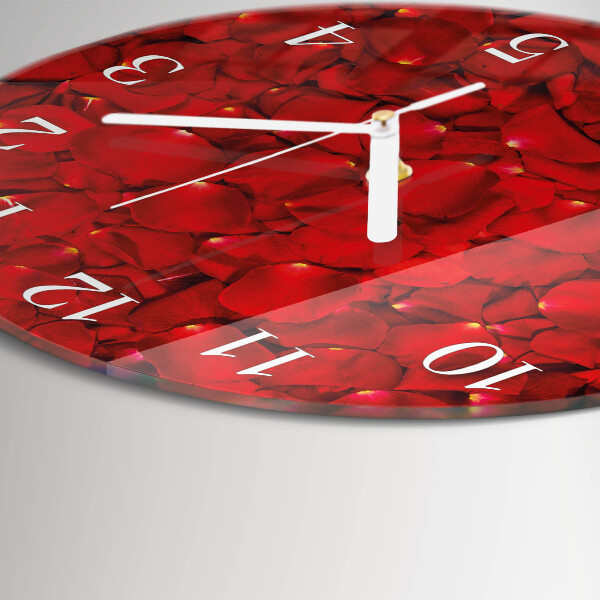 Reloj de pared redondo Pétalos de rosa