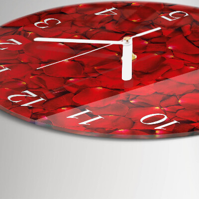 Reloj de pared redondo Pétalos de rosa