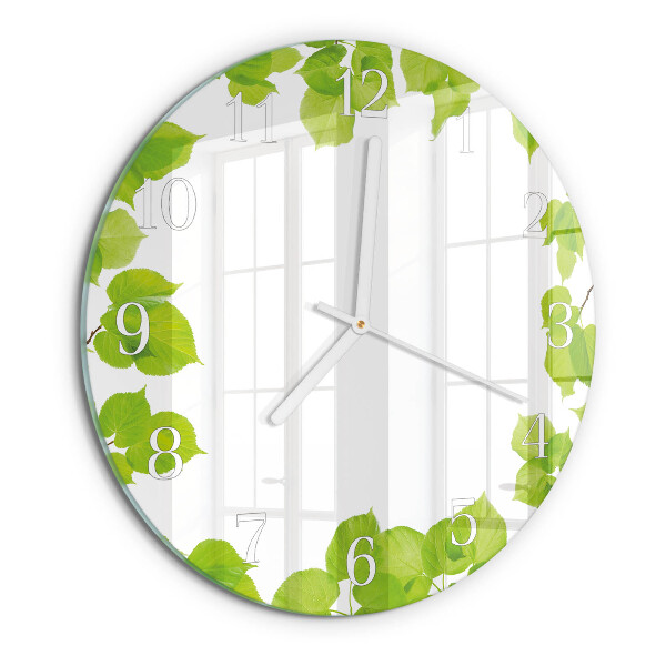 Reloj de pared redondo Hojas