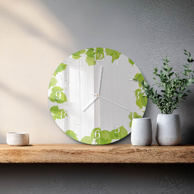 Reloj de pared redondo Hojas