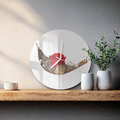 Reloj de pared redondo Rosa