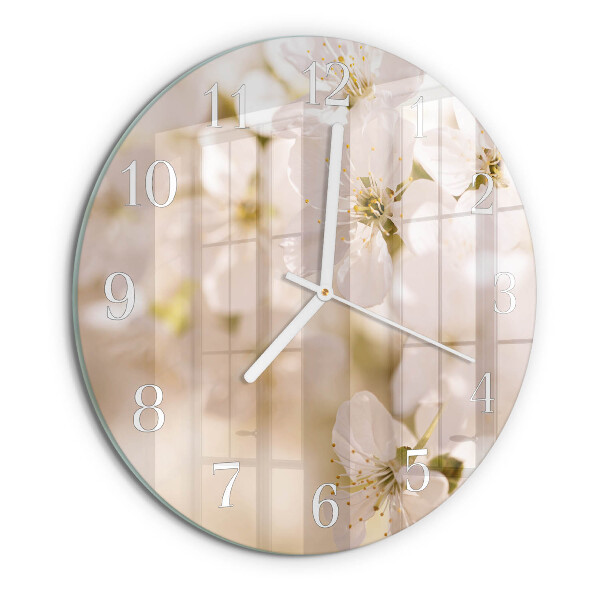 Reloj de pared redondo Flores