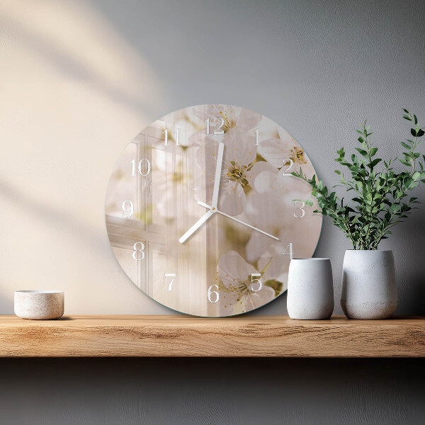 Reloj de pared redondo Flores
