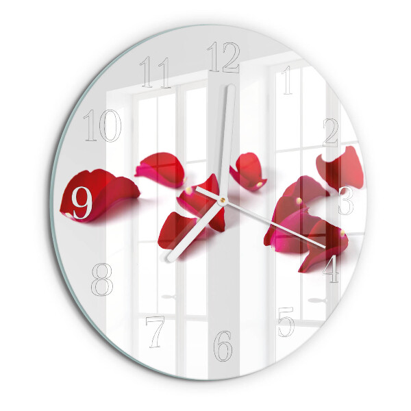 Reloj de pared redondo Pétalos de rosa