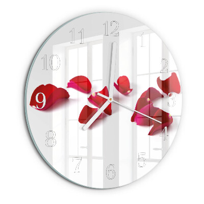 Reloj de pared redondo Pétalos de rosa