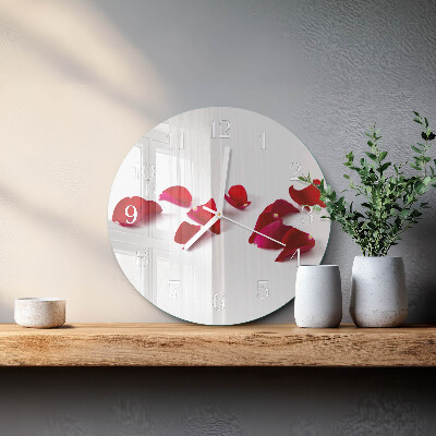 Reloj de pared redondo Pétalos de rosa