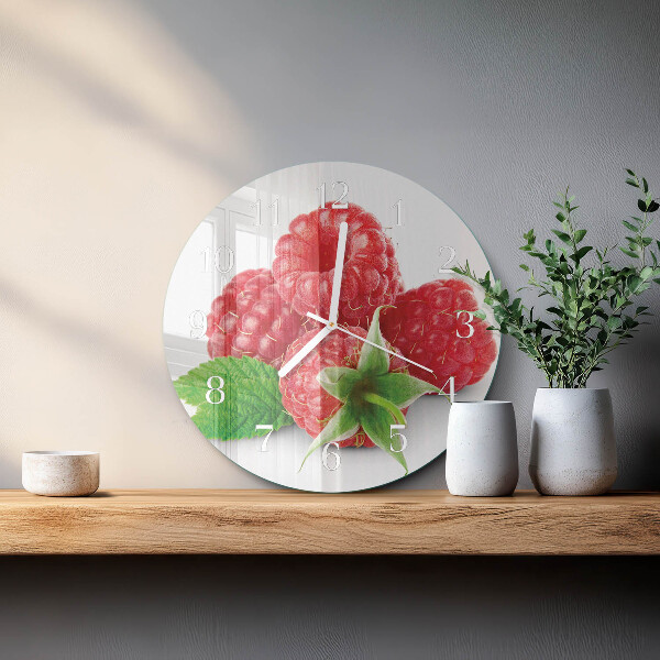 Reloj de pared redondo Frambuesas