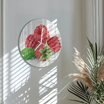 Reloj de pared redondo Frambuesas