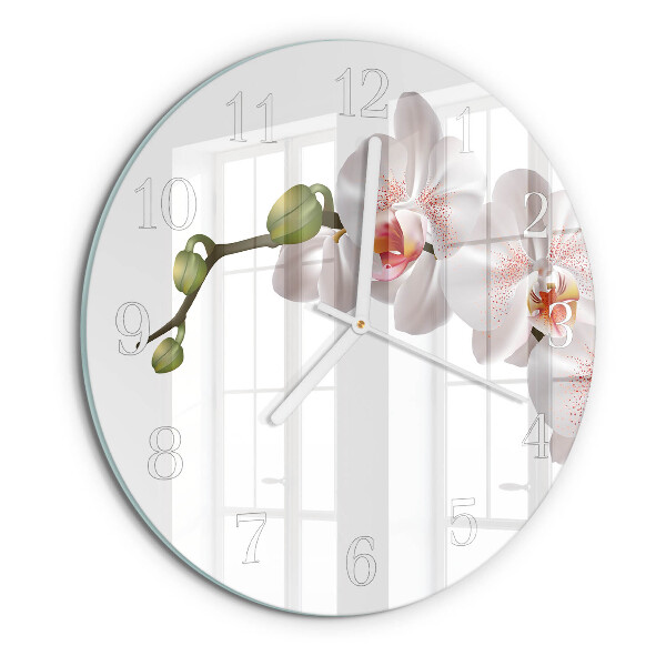 Reloj de pared redondo Orquídea