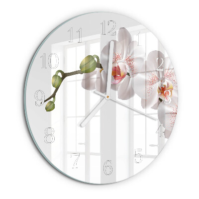 Reloj de pared redondo Orquídea