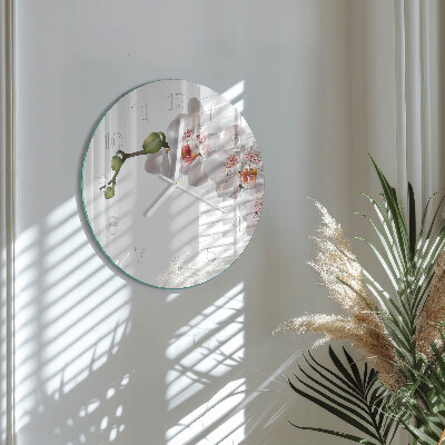 Reloj de pared redondo Orquídea