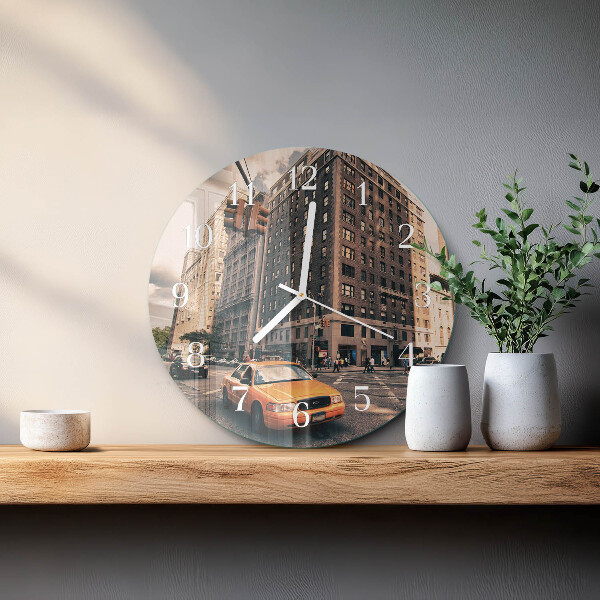 Reloj de pared redondo Taxi