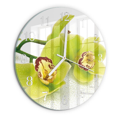 Reloj de pared redondo Orquídea