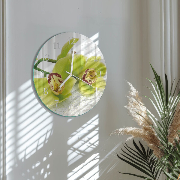 Reloj de pared redondo Orquídea