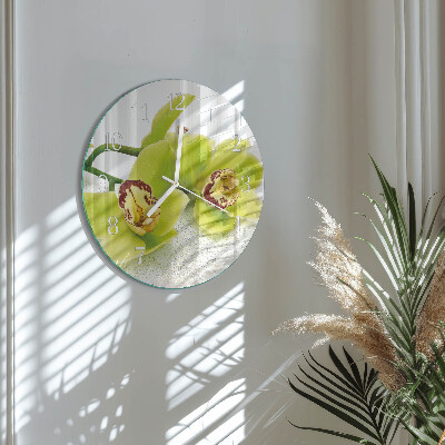 Reloj de pared redondo Orquídea