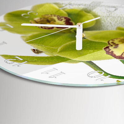 Reloj de pared redondo Orquídea