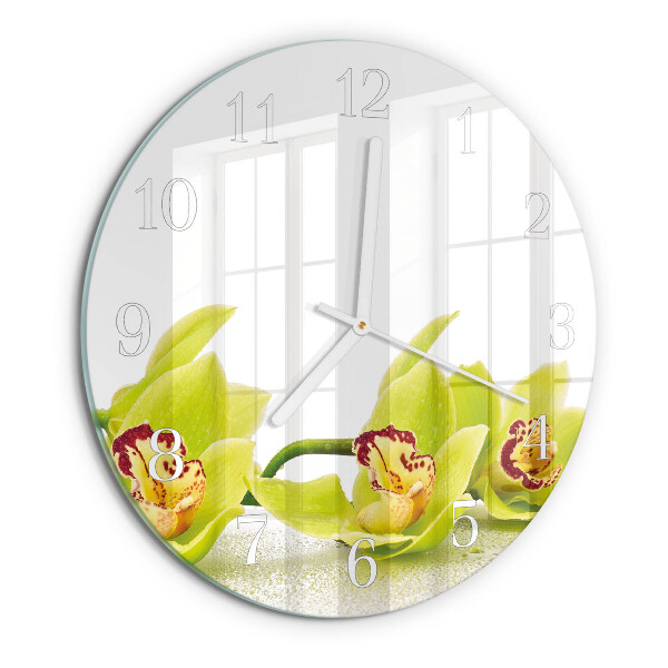 Reloj de pared redondo Orquídea
