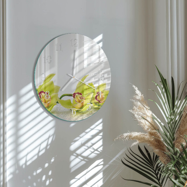 Reloj de pared redondo Orquídea