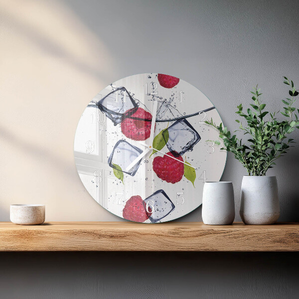 Reloj de pared redondo Frambuesas