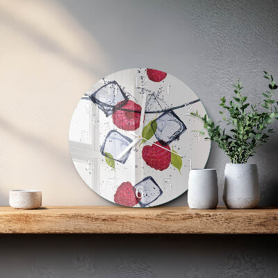 Reloj de pared redondo Frambuesas
