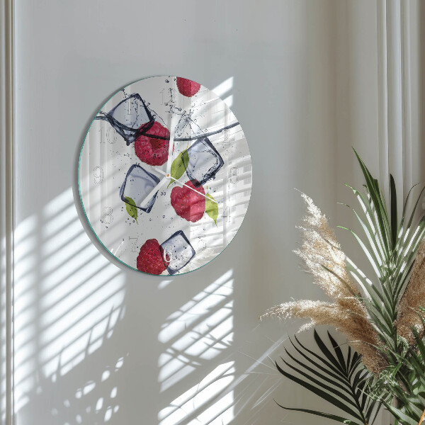 Reloj de pared redondo Frambuesas