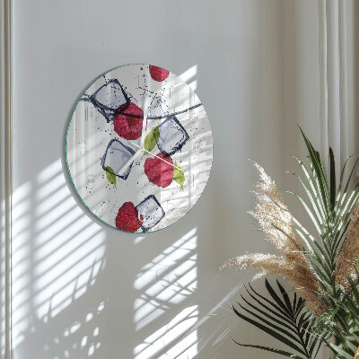 Reloj de pared redondo Frambuesas
