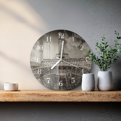 Reloj de pared redondo Torre Eiffel
