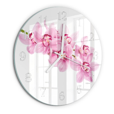Reloj de pared redondo Orquídea