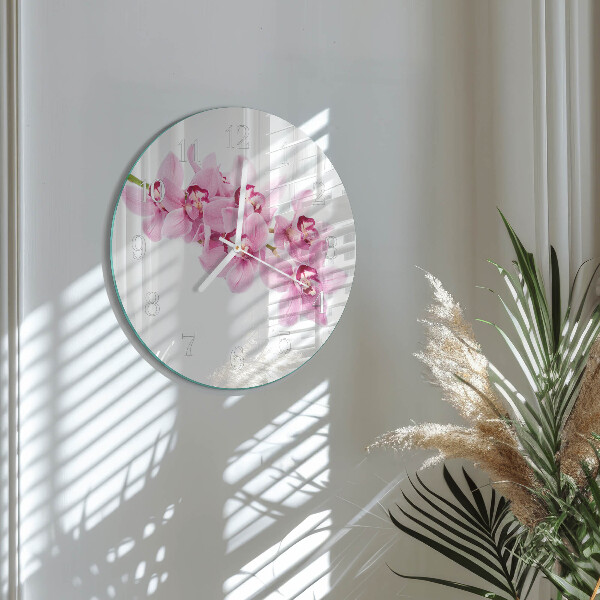 Reloj de pared redondo Orquídea