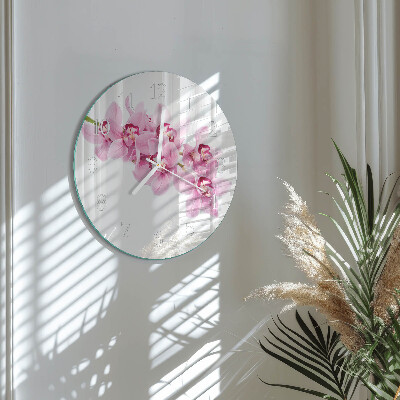 Reloj de pared redondo Orquídea